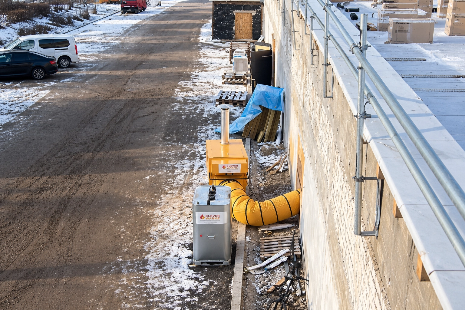 Baustellenheizung für Bauprojekte im Winter